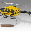 Bell 407 PHI Air Medical Wood Replica Scale Custom Helicopter Model