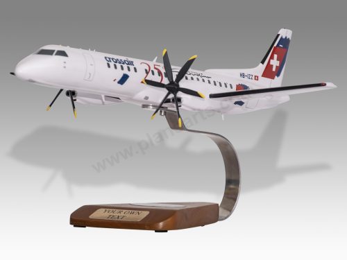 Saab 2000 Crossair 25th Wood Resin Replica Scale Custom Model Aircraft