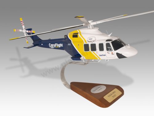 AgustaWestland AW139 CareFlight Wood Handcrafted Replica Display Model