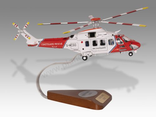 AgustaWestland AW189 Coastguard Rescue Wood Handcrafted Replica Display Model