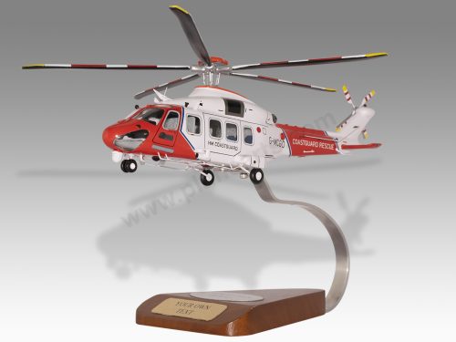 AgustaWestland AW189 Coastguard Rescue Wood Handcrafted Replica Display Model