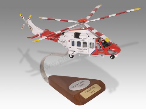 AgustaWestland AW189 Coastguard Rescue Wood Handcrafted Replica Display Model