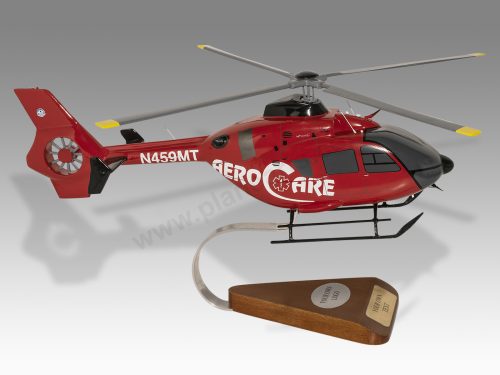 Airbus Eurocopter EC135 H135 AeroCare Wood Handcrafted Replica Display Model