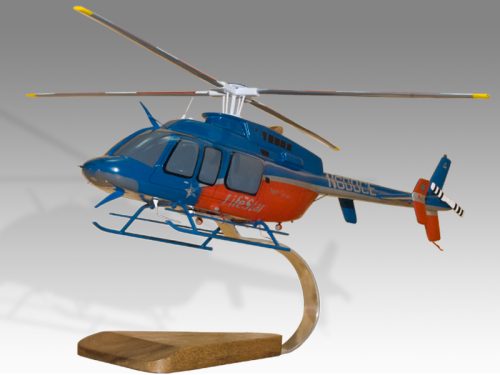 Bell 407 LifeStar Wood Handcrafted Replica Display Model