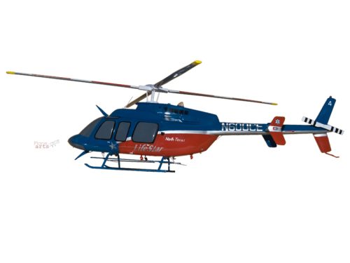 Bell 407 LifeStar Wood Handcrafted Replica Display Model