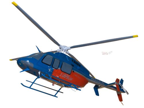 Bell 407 LifeStar Wood Handcrafted Replica Display Model