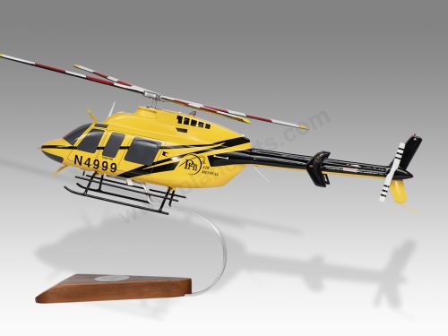 Bell 407 PHI Wood Handcrafted Replica Display Model