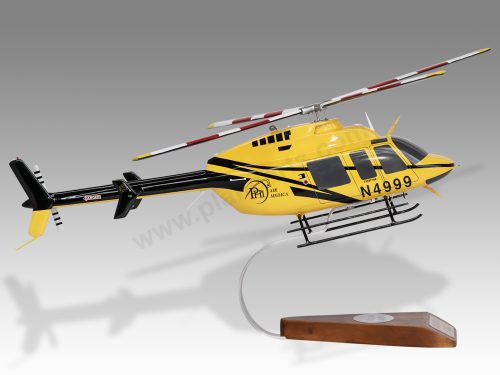 Bell 407 PHI Wood Handcrafted Replica Display Model