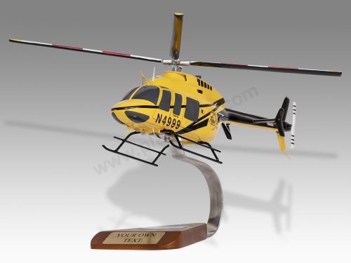 Bell 407 PHI Wood Handcrafted Replica Display Model