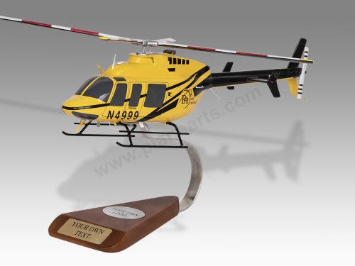 Bell 407 PHI Wood Handcrafted Replica Display Model