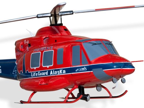 Bell 412 Alaska Lifeguard Wood Handcrafted Replica Display Model