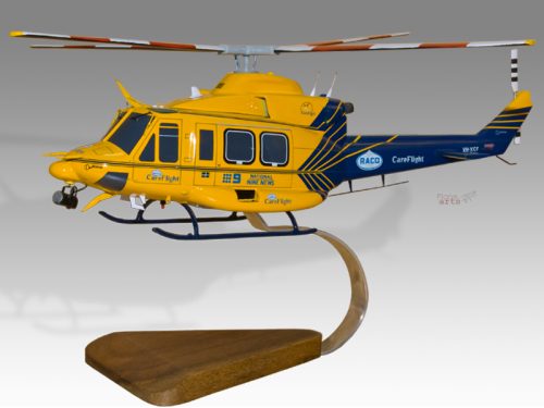 Bell 412 CareFlight Wood Handcrafted Replica Display Model