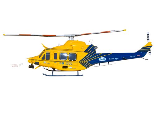 Bell 412 CareFlight Wood Handcrafted Replica Display Model