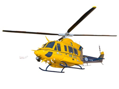 Bell 412 CareFlight Wood Handcrafted Replica Display Model