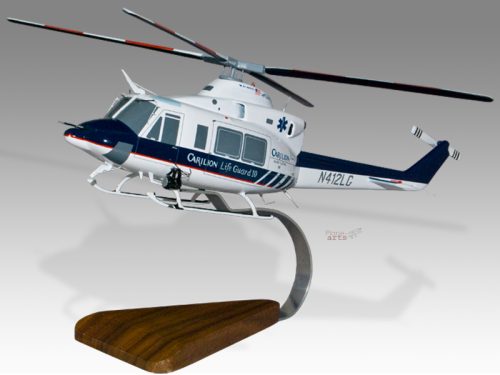 Bell 412 Carilion Life-Guard Wood Handcrafted Replica Display Model