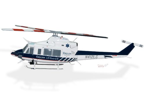 Bell 412 Carilion Life-Guard Wood Handcrafted Replica Display Model