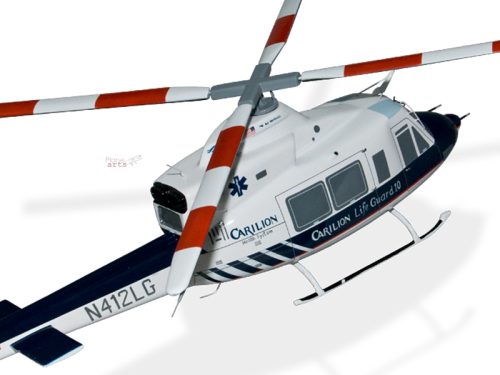 Bell 412 Carilion Life-Guard Wood Handcrafted Replica Display Model