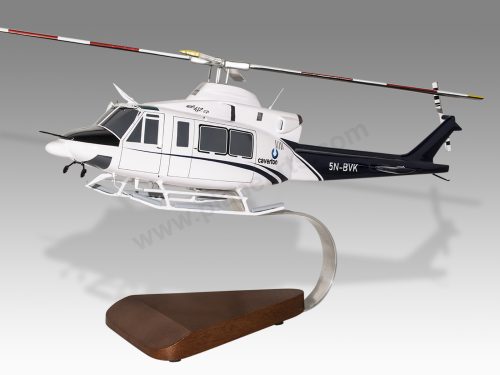 Bell 412 EP Caverton Wood Handcrafted Replica Display Model