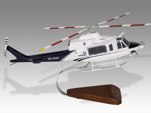 Bell 412 EP Caverton Wood Handcrafted Replica Display Model