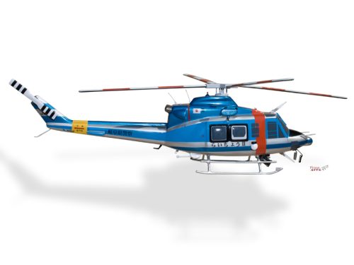 Bell 412 EP Gifu Police Wood Handcrafted Replica Display Model