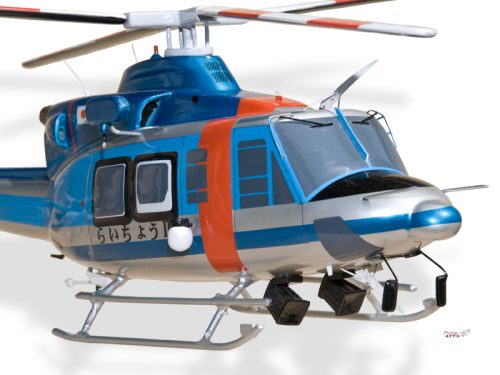 Bell 412 EP Gifu Police Wood Handcrafted Replica Display Model