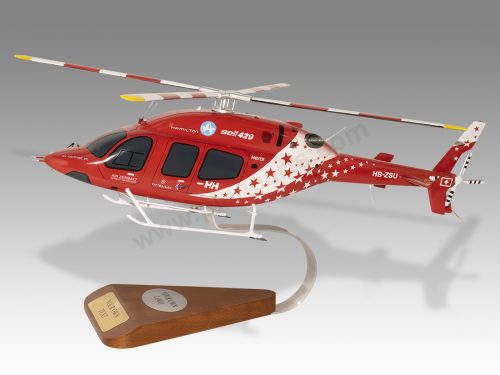 Bell 429 Air Zermatt Wood Handcrafted Replica Display Model