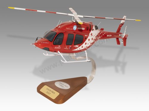 Bell 429 Air Zermatt Wood Handcrafted Replica Display Model