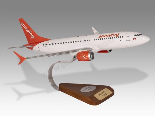 Boeing 737-8 MAX Sunwing Wood Handcrafted Replica Display Model