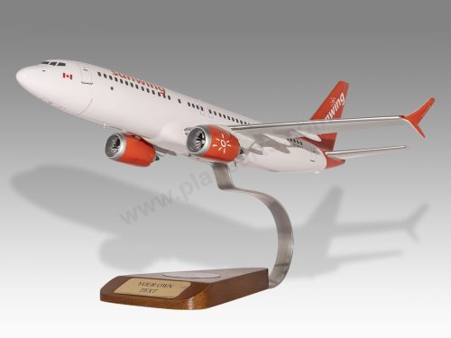 Boeing 737-8 MAX Sunwing Wood Handcrafted Replica Display Model