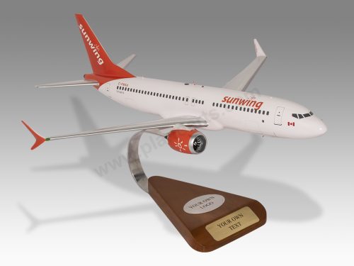 Boeing 737-8 MAX Sunwing Wood Handcrafted Replica Display Model