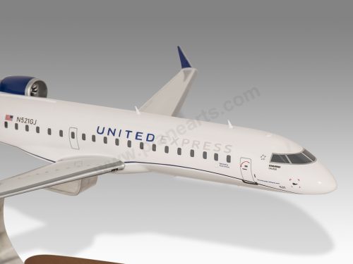 Bombardier CRJ-550 United Express Wood Handcrafted Replica Display Model