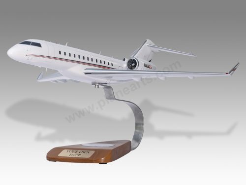 Bombardier Global 6000 Netjets Wood Handcrafted Replica Display Model