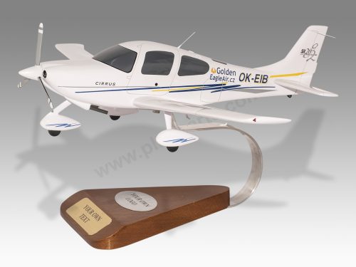 Cirrus SR20 Golden Eagle Air Wood Handcrafted Replica Display Model