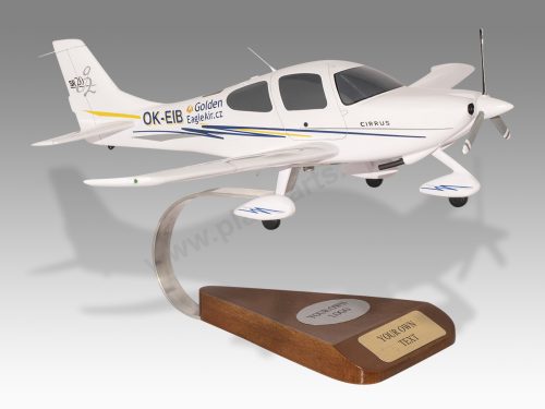 Cirrus SR20 Golden Eagle Air Wood Handcrafted Replica Display Model