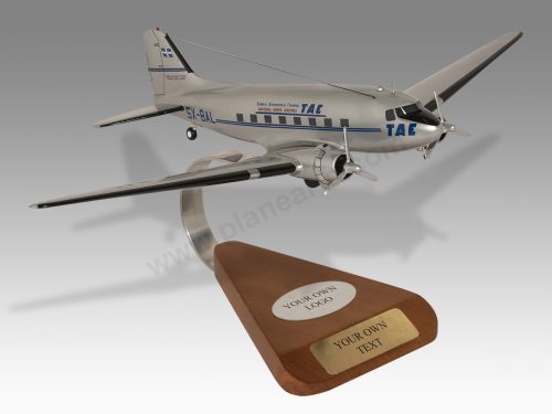 Douglas DC-3 TAE Wood Handcrafted Replica Display Model