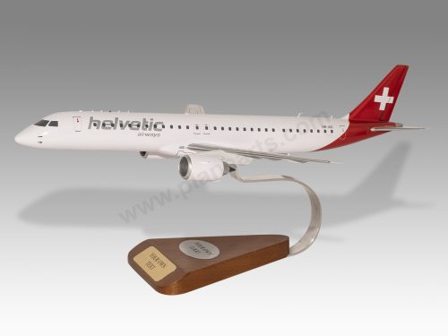 Embraer ERJ195 E2 Helvetic Airways Wood Handcrafted Replica Display Model