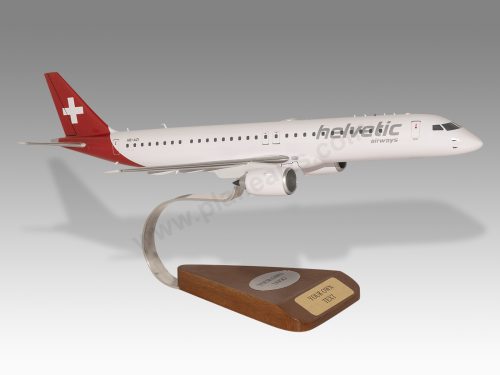 Embraer ERJ195 E2 Helvetic Airways Wood Handcrafted Replica Display Model