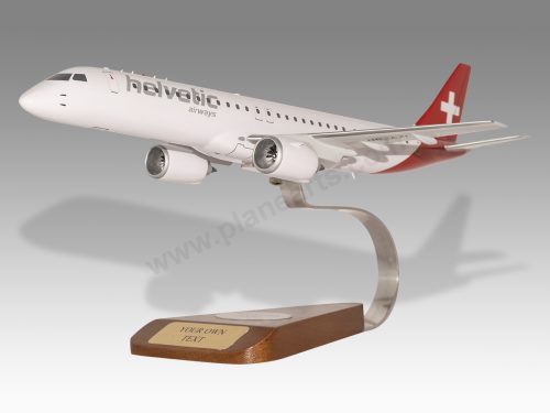 Embraer ERJ195 E2 Helvetic Airways Wood Handcrafted Replica Display Model