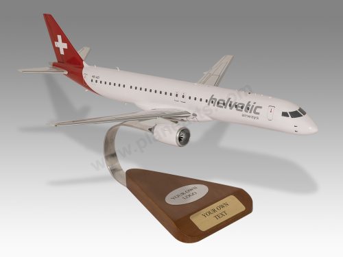 Embraer ERJ195 E2 Helvetic Airways Wood Handcrafted Replica Display Model