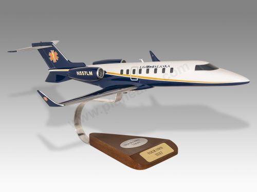 Learjet 45 LifeMed Alaska Wood Handcrafted Replica Display Model