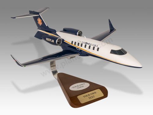 Learjet 45 LifeMed Alaska Wood Handcrafted Replica Display Model