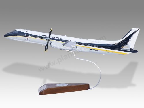 Saab 2000 Aleutian Airways Wood Handcrafted Replica Display Model