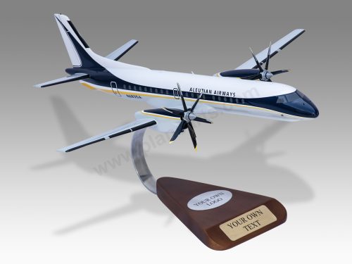 Saab 2000 Aleutian Airways Wood Handcrafted Replica Display Model