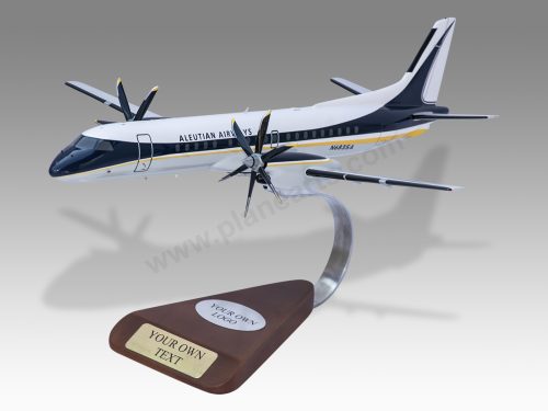 Saab 2000 Aleutian Airways Wood Handcrafted Replica Display Model