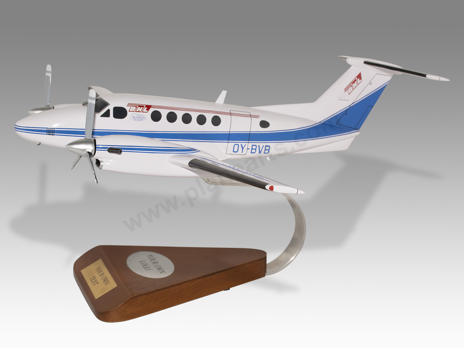 Beech 200 Super King Air DHL Wood Handcrafted Replica Display Model