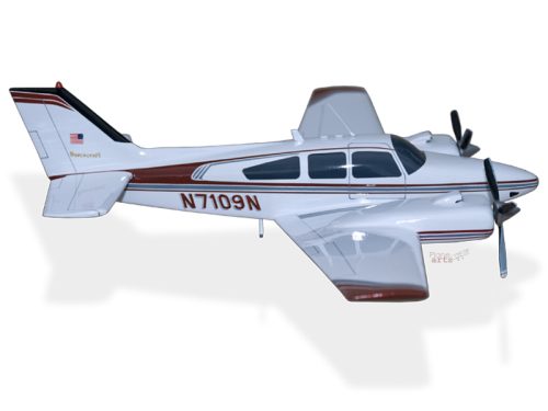 Beech 55 Aircraft Wood Handcrafted Replica Display Model