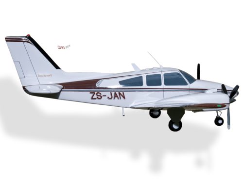 Beech 55 Baron Airplane Wood Handcrafted Replica Display Model