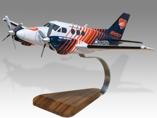 Beechcraft C90 King Air CareFlite Wood Handcrafted Replica Display Model