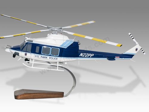 Bell 412 EP United States Park Police Eagle Wood Handcrafted Replica Display Model