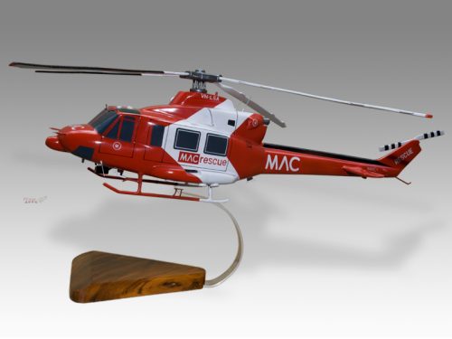 Bell 412 MAC Rescue Wood Handcrafted Replica Display Model